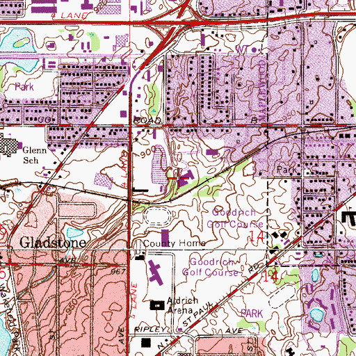 Topographic Map of Maplewood Police Dept, MN