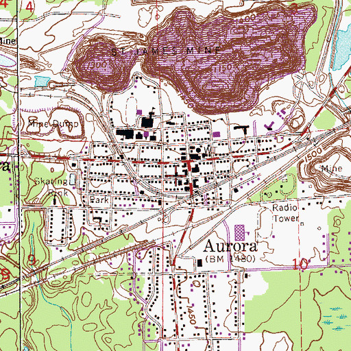 Topographic Map of White Police Department, MN
