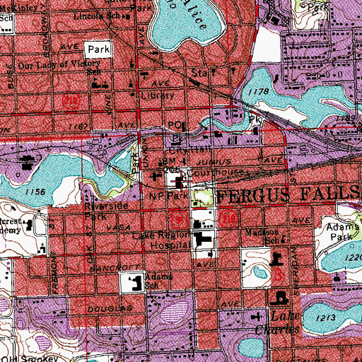 Topographic Map of Otter Tail County Sheriff's Office, MN