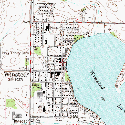 Topographic Map of Winsted Police Department, MN