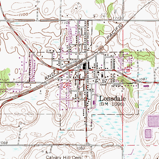 Topographic Map of Lonsdale Police Department, MN