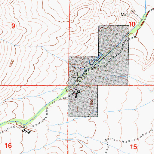 Topographic Map of Parker Ranch, CA