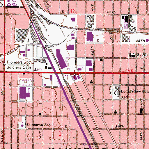 Topographic Map of Minneapolis Police Department Precinct 3, MN