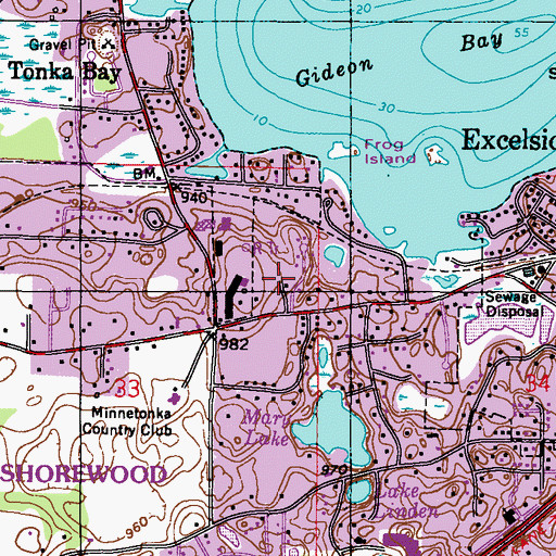 Topographic Map of South Lake Minnetonka Police Department, MN