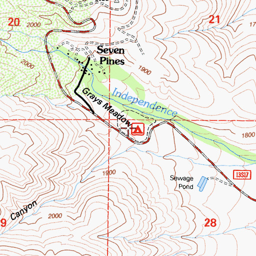 Topographic Map of Grays Meadow Campground, CA