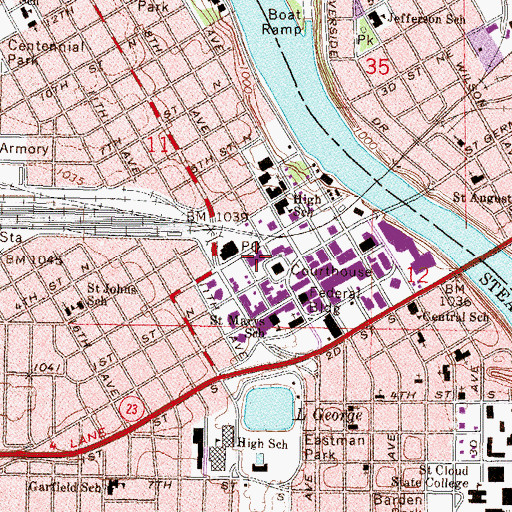 Topographic Map of Lesauk Police Department, MN