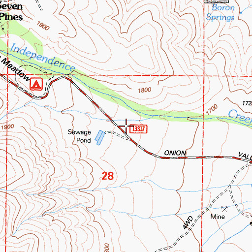 Topographic Map of Lower Grays Meadow, CA