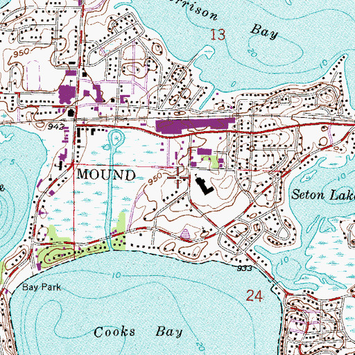 Topographic Map of Mound Police Department, MN
