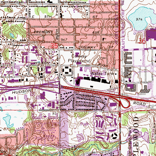 Topographic Map of Battle Creek Police Storefront, MN