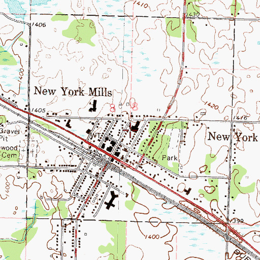 Topographic Map of New York Mill Police Department, MN