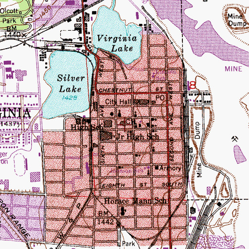 Topographic Map of Saint Louis County Sheriff's Office, MN