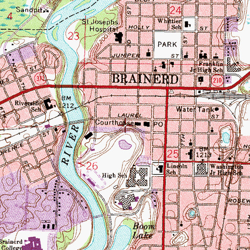 Topographic Map of Crow Wing County Sheriff's Office, MN
