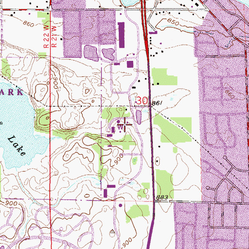 Topographic Map of Champlin Police Department, MN