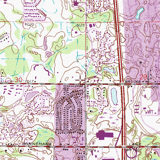 Topographic Map of Oakdale Police Department, MN