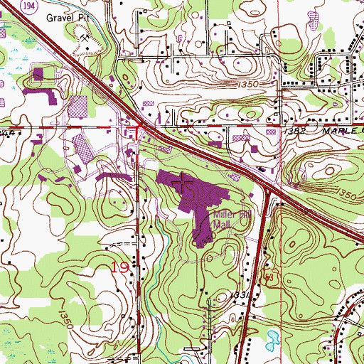 Topographic Map of Duluth Police Department Miller Hill Mall Substation, MN