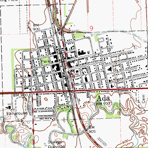 Topographic Map of Norman County Jail, MN