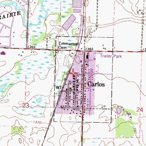 Topographic Map of Carlos Police Department, MN