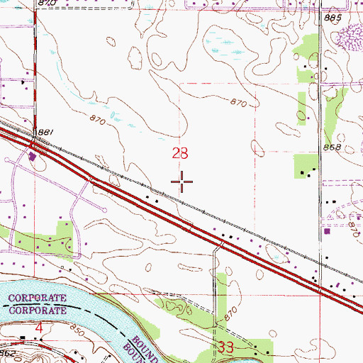 Topographic Map of Ramsey Police Department, MN