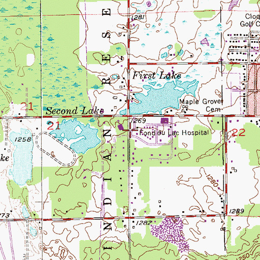 Topographic Map of Fond du Lac Law Enforcement Department, MN
