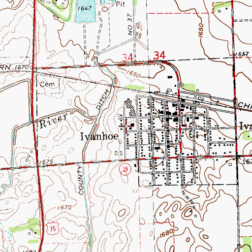 Topographic Map of Lincoln County Jail, MN