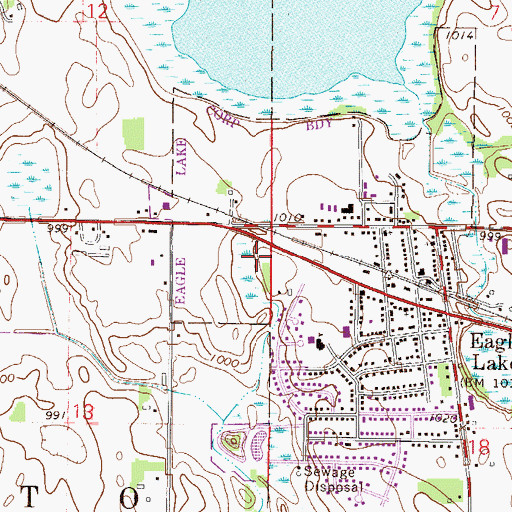 Topographic Map of Eagle Lake Police Department, MN