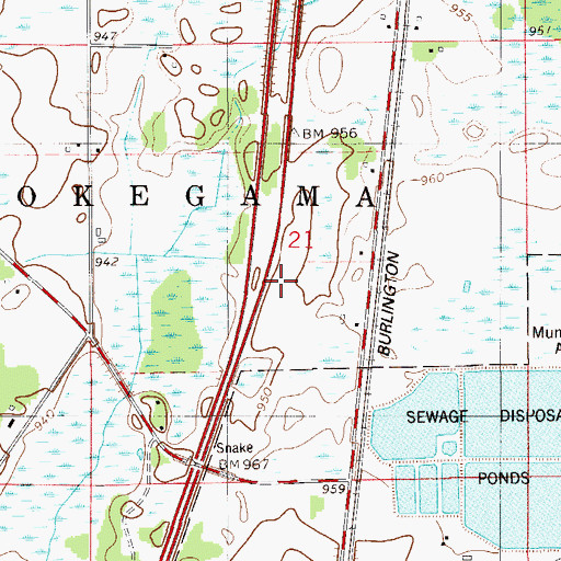 Topographic Map of Pine County Jail, MN