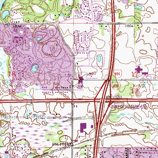 Topographic Map of Minnesota State Patrol District 2400, MN