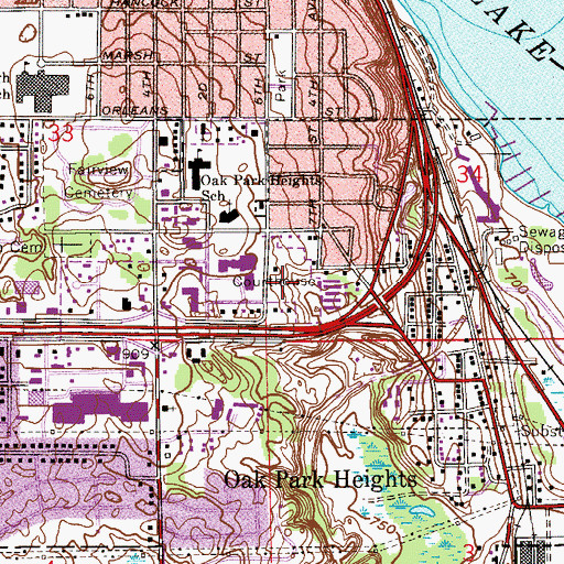Topographic Map of Washington County Jail, MN