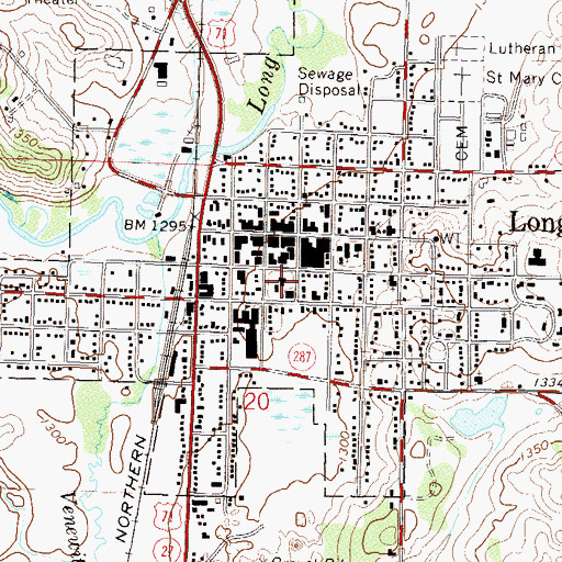 Topographic Map of Todd County Jail, MN