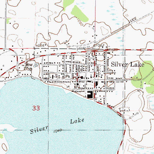 Topographic Map of Silver Lake Police Department, MN