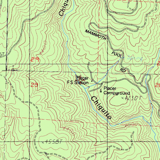 Topographic Map of Placer Forest Service Station, CA