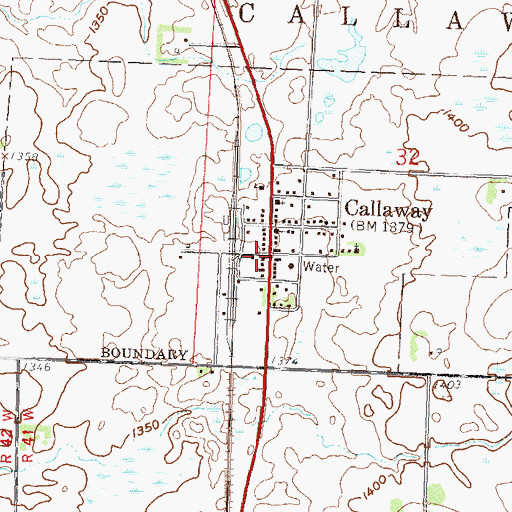 Topographic Map of Callaway - Ogema Police Department, MN