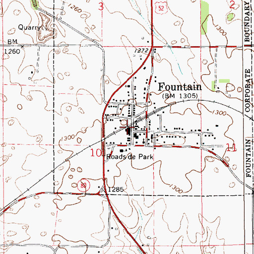 Topographic Map of Fountain Police Department, MN