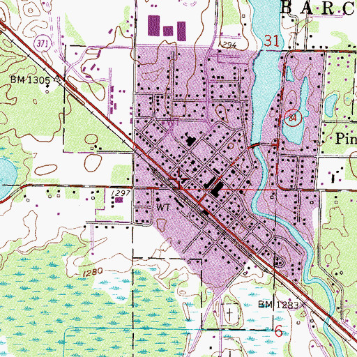 Topographic Map of Pine River Police Department, MN