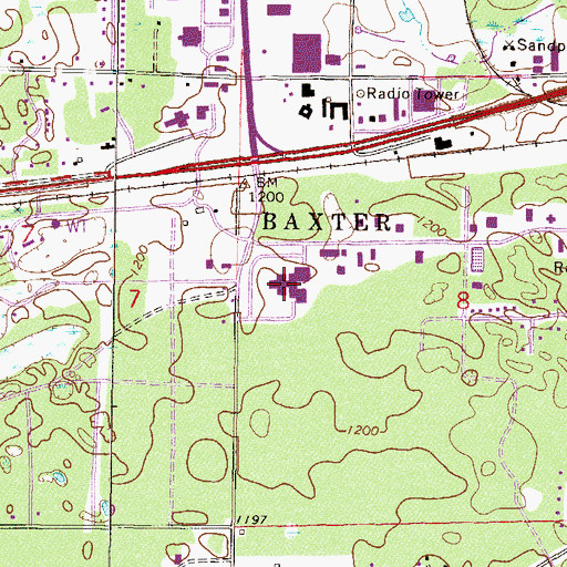 Topographic Map of Minnesota State Patrol District 2800, MN