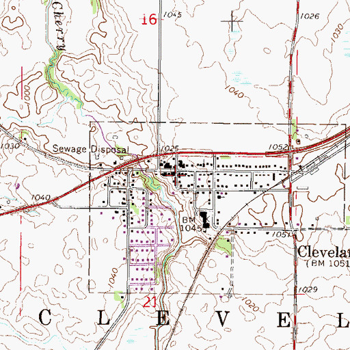 Topographic Map of Cleveland Police Department, MN