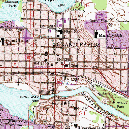 Topographic Map of Itasca County Jail, MN