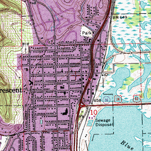 Topographic Map of La Crescent Police Department, MN