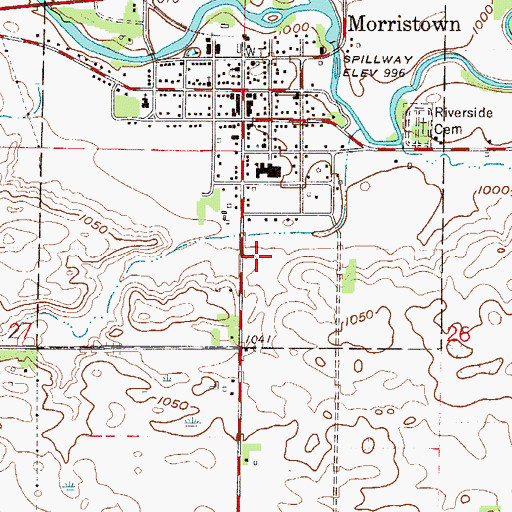 Topographic Map of Morristown Police Department, MN