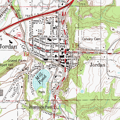 Topographic Map of Jordan Police Department, MN
