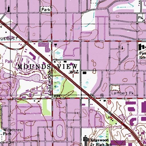 Topographic Map of Mounds View Police Department, MN