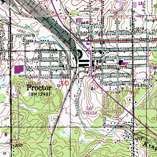 Topographic Map of Proctor Police Department, MN