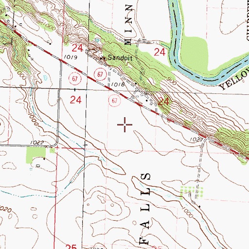 Topographic Map of Upper Sioux Tribal Community Police Department, MN