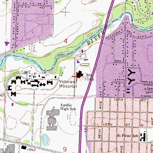 Topographic Map of Minnesota State Patrol District 2600, MN