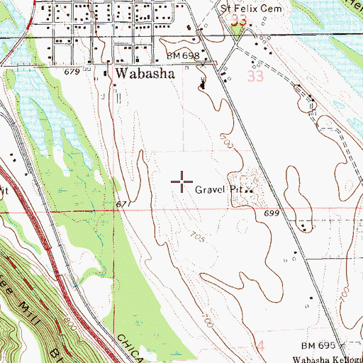 Topographic Map of Wabasha County Jail, MN