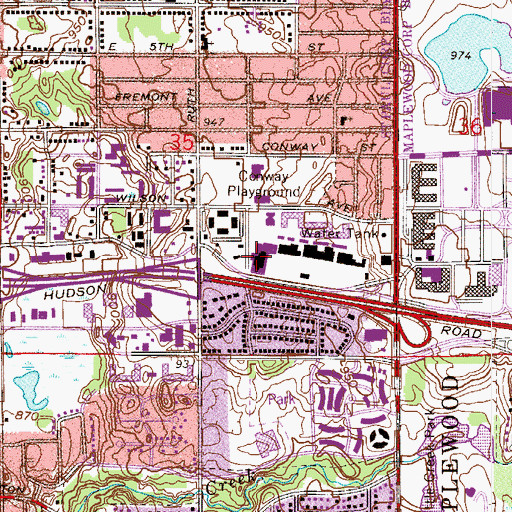 Topographic Map of Saint Paul Police Department - Battle Creek Police Storefront, MN