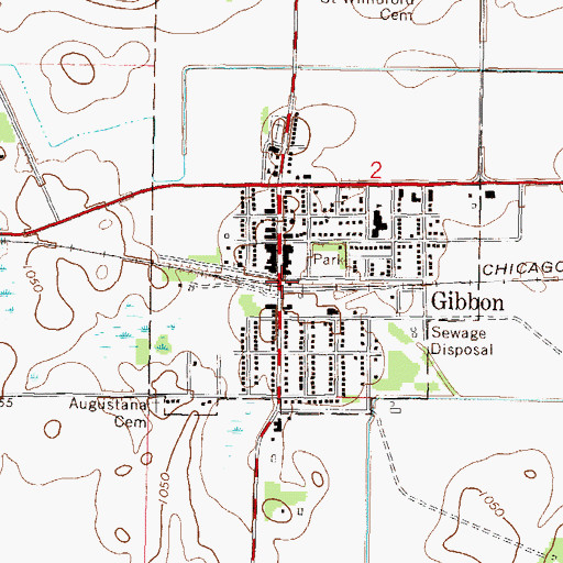 Topographic Map of Gibbon Police Department, MN
