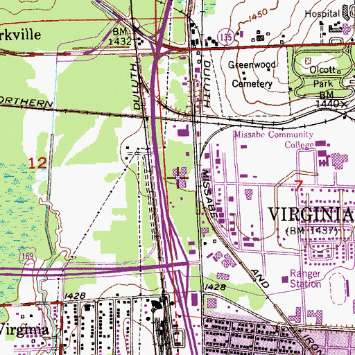 Topographic Map of Minnesota State Patrol District 3100, MN