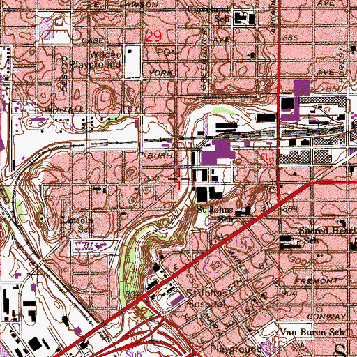 Topographic Map of Saint Paul Police Department - Eastern District, MN
