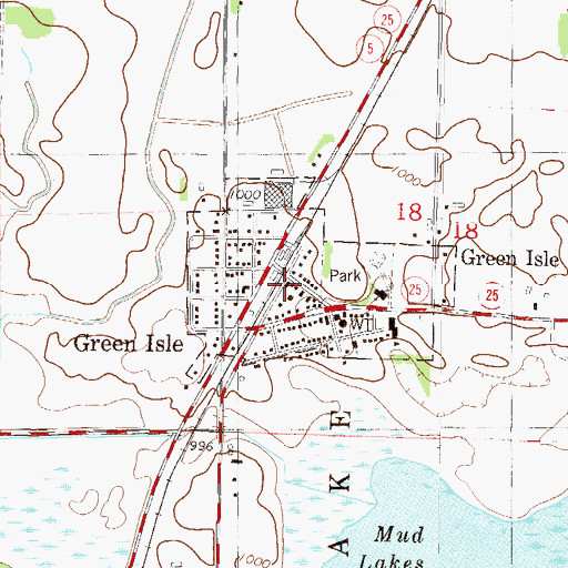 Topographic Map of Green Isle Police Department, MN